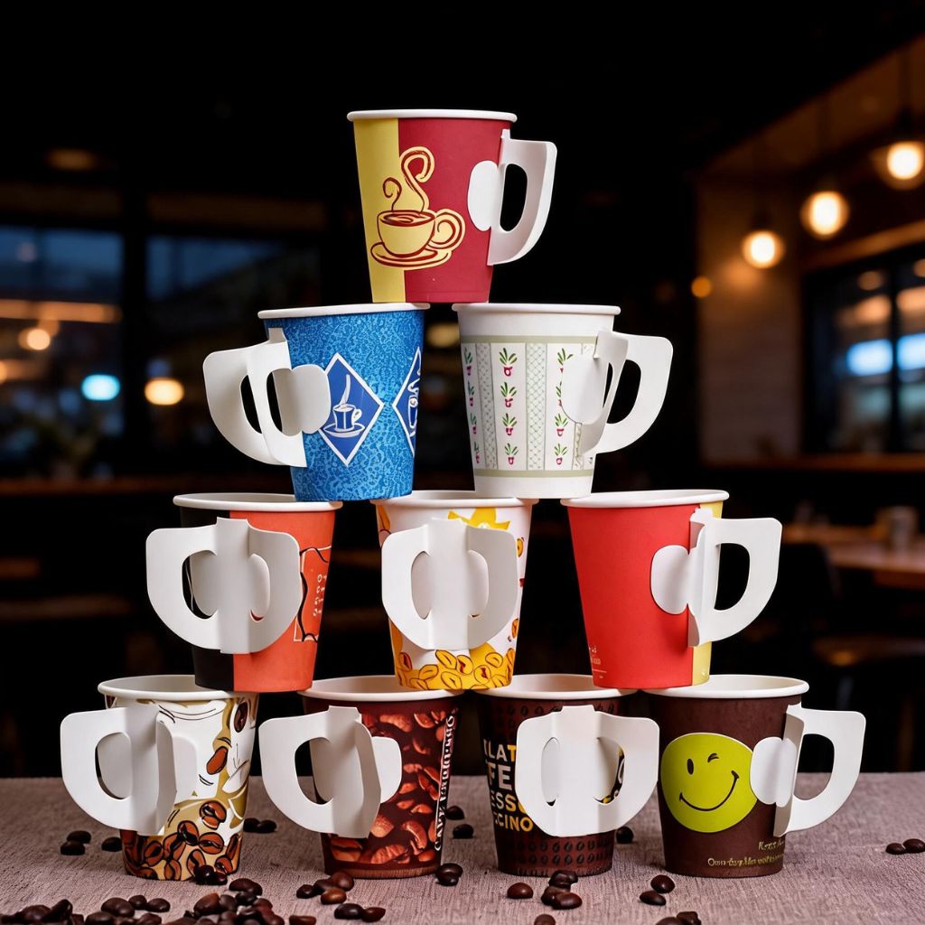 Printed Paper Cups with Handle